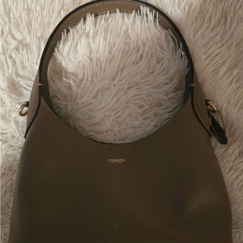 Coach Brooklyn Bag 23 Dark Stone Leather Shoulder Bag